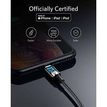 Anker Powerline+ III Lightning Charging Cable 90 cm, MFi Certified, for iPhone 11/11 Pro / 11 Pro Max/Xs/XS Max/XR/X / 8/8 Plus / 7/7 Plus / 6/6 Plus / 5 / 5S and More