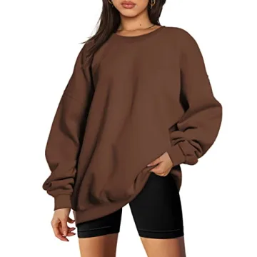Trendy Queen Sweatshirts for Women Hoodies Oversized Crewneck Tops Sweaters Comfy Fall Winter Outfit...