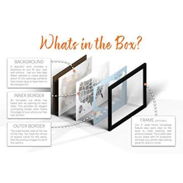 50 States USA Photo Map - Personalized Memory Maker with Frame Option