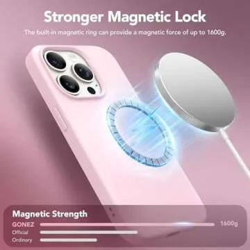 GONEZ for iPhone 15 Pro Case Compatible with Magsafe, [Screen Protector + Camera Lens Protector], Soft Silicone Shockproof Anti-Scratch Full Body Protective Phone Case 6.1" 2023, Hot Pink