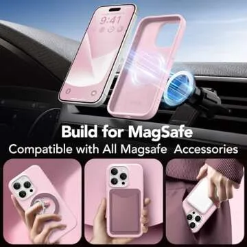 GONEZ for iPhone 15 Pro Case Compatible with Magsafe, [Screen Protector + Camera Lens Protector], Soft Silicone Shockproof Anti-Scratch Full Body Protective Phone Case 6.1" 2023, Hot Pink
