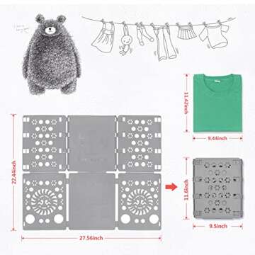 BoxLegend V3 Shirt Folding Board t Shirts Clothes Folder Durable Plastic Laundry folders Folding Boards, Gray
