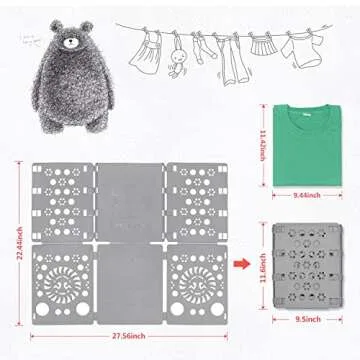 BoxLegend V3 Shirt Folding Board t Shirts Clothes Folder Durable Plastic Laundry folders Folding Boards, Gray