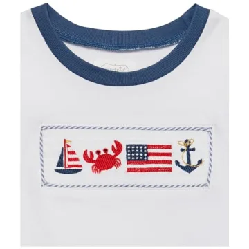 Mud Pie Sail Away Smocked Toddler Tee for Boys