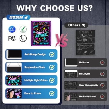 Hosim LED Writing Board for Creative Messages - 24x16 Inches