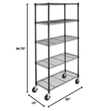 Amazon Basics Heavy Duty 5-Shelf Adjustable Wire Rack