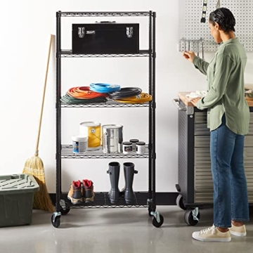 Amazon Basics Heavy Duty 5-Shelf Adjustable Wire Rack