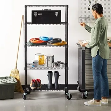 Amazon Basics Heavy Duty 5-Shelf Adjustable Wire Rack