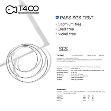 Elegant T400 Sterling Silver Hoop Earrings for Women