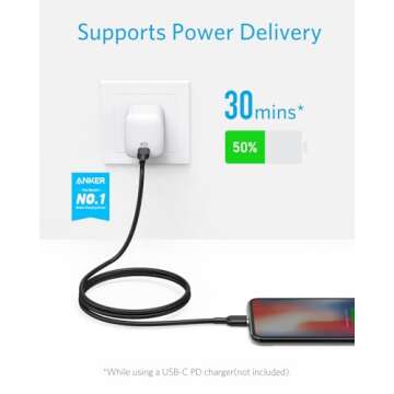 Anker USB C to Lightning Cable [6ft MFi Certified] Powerline II for iPhone 13 13 Pro 12 Pro Max 12 1...