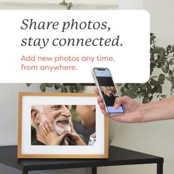 Skylight Digital Picture Frame - WiFi Enabled with Load from Phone Capability, Touch Screen Digital Photo Frame Display - Customizable Gift for Friends and Family - 10 Inch Gold