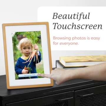 Skylight Digital Picture Frame - WiFi Enabled with Load from Phone Capability, Touch Screen Digital Photo Frame Display - Customizable Gift for Friends and Family - 10 Inch Gold