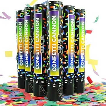 Biodegradable Confetti Cannon 6 Pack Multicolor Party Popper Shooters,12 Inch Large Confetti Cannon ...