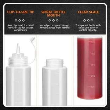 Durable OAMCEG 16OZ Squeeze Bottles - 8 Pack for Sauces