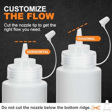 Durable OAMCEG 16OZ Squeeze Bottles - 8 Pack for Sauces