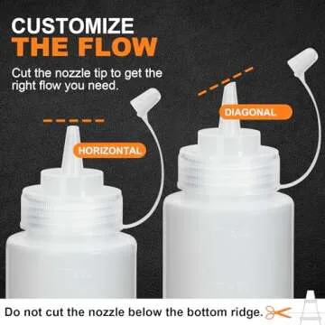 Durable OAMCEG 16OZ Squeeze Bottles - 8 Pack for Sauces