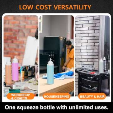 Durable OAMCEG 16OZ Squeeze Bottles - 8 Pack for Sauces