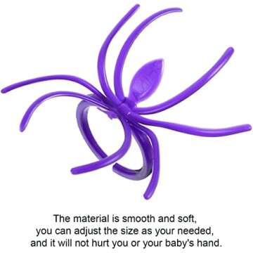 120 Pieces Spider Rings Halloween Rings Plastic Spider Cupcake Topper Bulk Costume Accessories Halloween Party Favors (Multicolor)