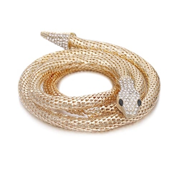 LUREME Flexible Bendable Snake Necklace Adjustable Choker & Waist Chain for Women