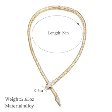 LUREME Adjustable Snake Necklace for Women - Stylish Choker & Waist Chain