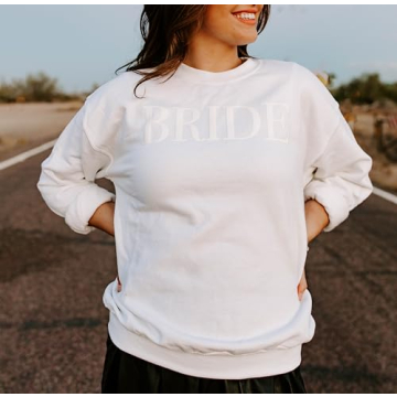 Stylish White Bride Sweatshirt for Future Mrs