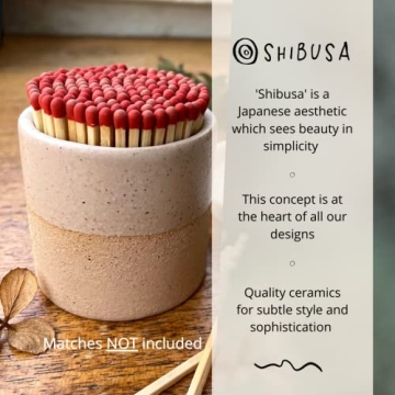 SHIBUSA Match Holder | Stylish Ceramic Jar for Matches