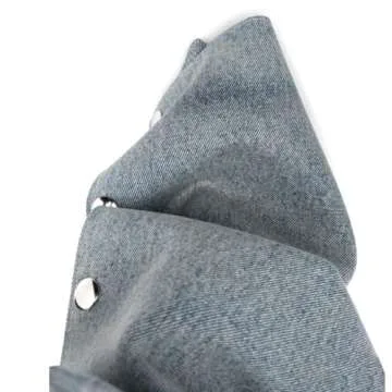 Arqa Womens Stiletto Heel Knee High Boots Pointed Toe Applique Denim Boot with Zipper Silver Buttons...