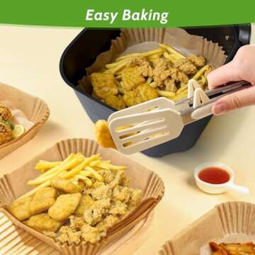 360 Pcs 8 Inch Square Heavy Duty Air Fryer Paper Liners Disposable, Non-Stick and Non-Leak Parchment Paper, AirFryer Disposable Liners for Air Fryer, Oven, Steamer Pot & Microwave