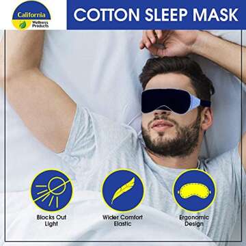 Sleep Mask for Men and Women - Blindfold Mask for Travel with Headband Adjustable Strip - Eye Mask for Airplane – Light Blocking sleep mask - Eye Covers for Sleeping - Black out Eye Mask for Sleeping