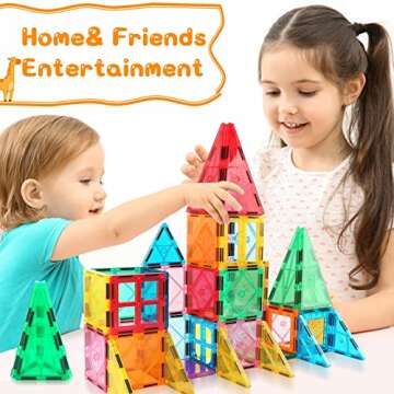 Colorful Magnetic Tiles for Toddlers - STEM Learning Toys