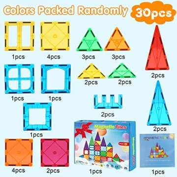 Colorful Magnetic Tiles for Toddlers - STEM Learning Toys