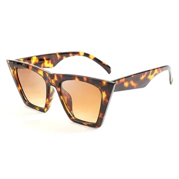 FEISEDY Vintage Square Cat Eye Sunglasses - Trendy UV400 Protection