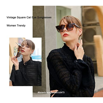 FEISEDY Vintage Cat Eye Sunglasses UV400 Protection