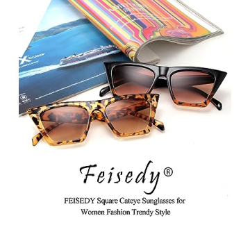 FEISEDY Vintage Cat Eye Sunglasses UV400 Protection