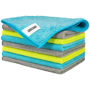 FIXSMITH Ultra Absorbent Microfiber Cleaning Cloths - Pack of 8 for Multiple Uses