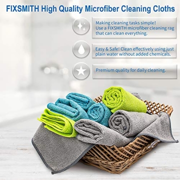 FIXSMITH Microfiber Cleaning Cloths for Home and Car Use