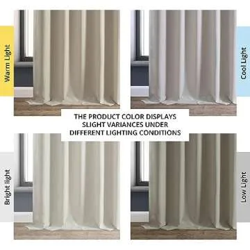 HPD HALF PRICE DRAPES Solid Thermal Insulated Blackout Curtains for Bedroom 108 Inches Long Curtain (1 Panel) Signature Blackout Linen Window Curtains for Living Room, 50W x 108L, Caravan Beige