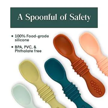 Simka Rose Baby Silicone Spoons Set - Safe & Easy Feeding