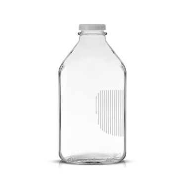 JoyJolt Glass Milk Bottles with Lids and Pourer – 64 Oz, 3 Pack Airtight Heavy Duty Reusable Glass Bottles, Leakproof, BPA-Free, Food Grade, Dishwasher Safe Jug, Pitcher for Milk, Juice, and Water
