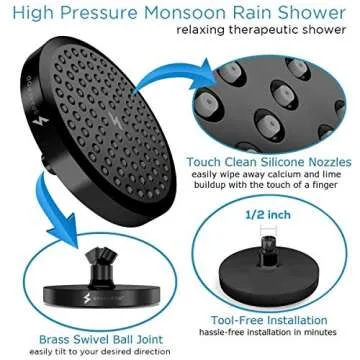 SparkPod Shower Head - High Pressure Rain - Premium Quality Luxury Design - 1-Min Install - Easy Cle...