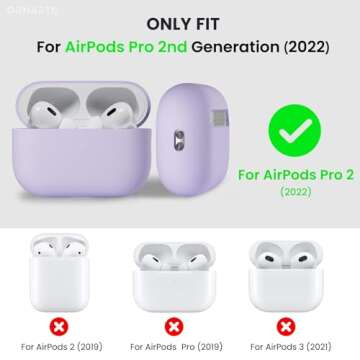 ORNARTO Compatible with AirPods Pro 2 Case 2022, Full Protective Hybrid Silicone for AirPods Pro 2nd...