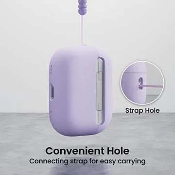 ORNARTO Compatible with AirPods Pro 2 Case 2022, Full Protective Hybrid Silicone for AirPods Pro 2nd Generation Case, Front LED Visible Skin Cover-Pastel Lilac