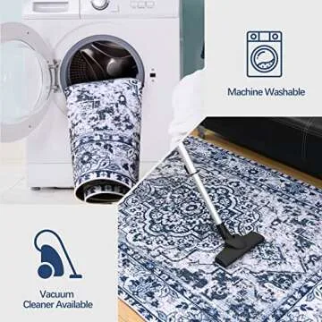 YJ.GWL Boho Floral 2x3 Rug, Machine Washable & Non-Slip