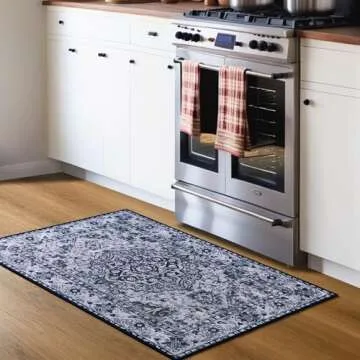 YJ.GWL Boho Floral 2x3 Rug, Machine Washable & Non-Slip