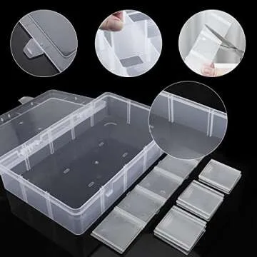 15 Large Grids Plastic Organizer Box with Dividers, Exptolii Clear Compartment Container Storage for Washi Tapes Beads Crafts Jewelry Fishing Tackles, Size 11 x 6.3 x 2.2 in