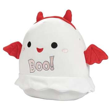 Squishmallows Original 10-Inch Melfy The Ghost - Official Jazwares Plush - Collectible Soft & Squishy Stuffed Animal Toy - Add to Your Squad - Gift for Kids, Girls & Boys