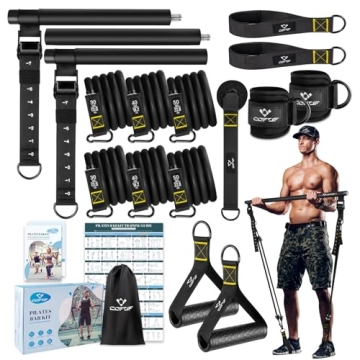 Multifunctional Pilates Bar Kit with Resistance Bands for Home Fitness