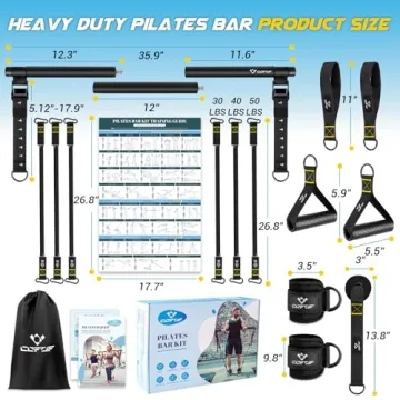 Pilates Bar Kit - Portable Home Gym Resistance Bands