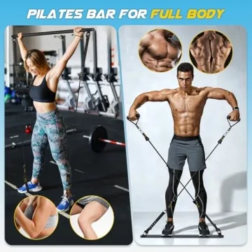 Pilates Bar Kit - Portable Home Gym Resistance Bands