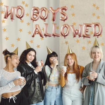 AnnoDeel 16inch NO BOYS ALLOWED Foil Balloons for Celebration